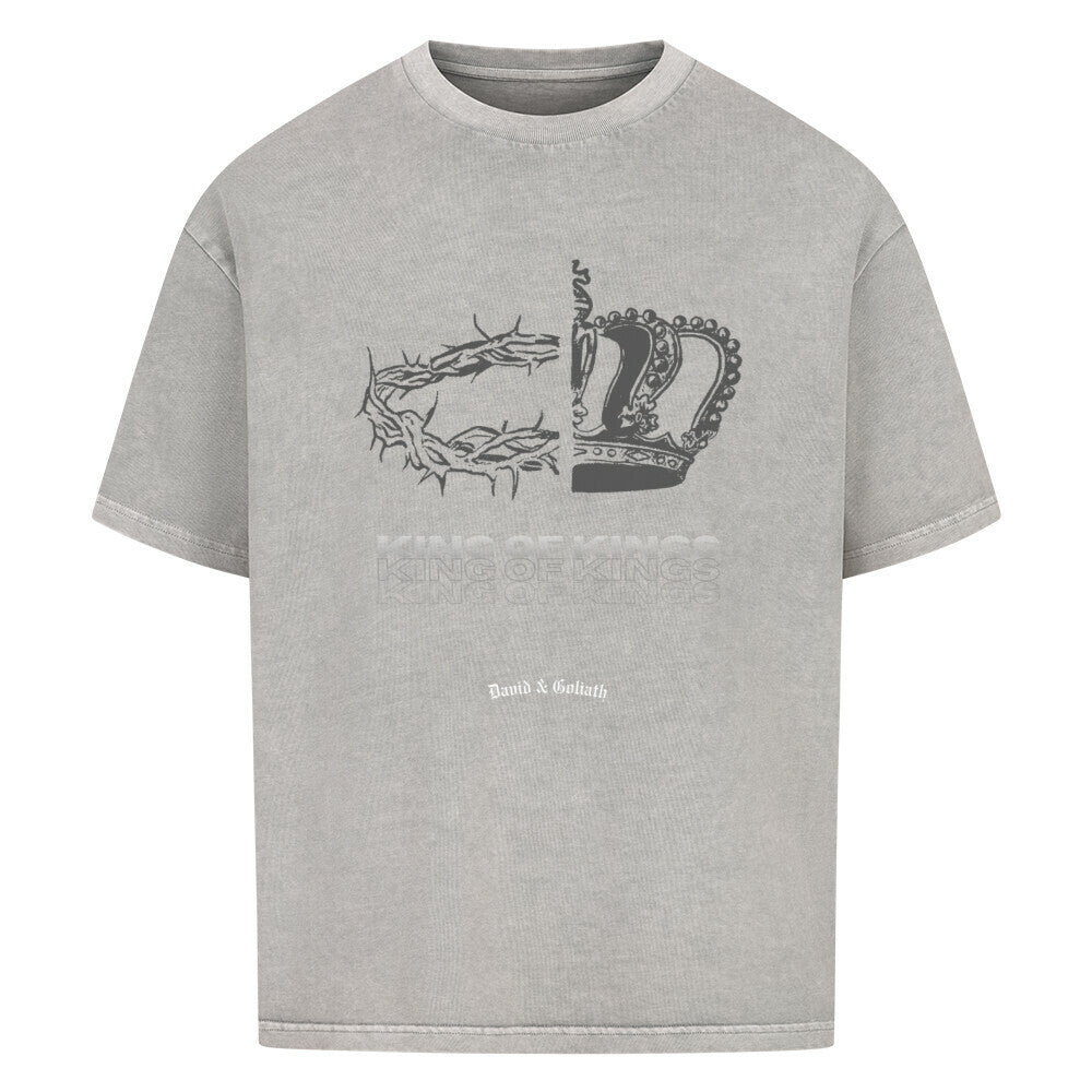 King Of Kings oversized T-shirt in washed grey