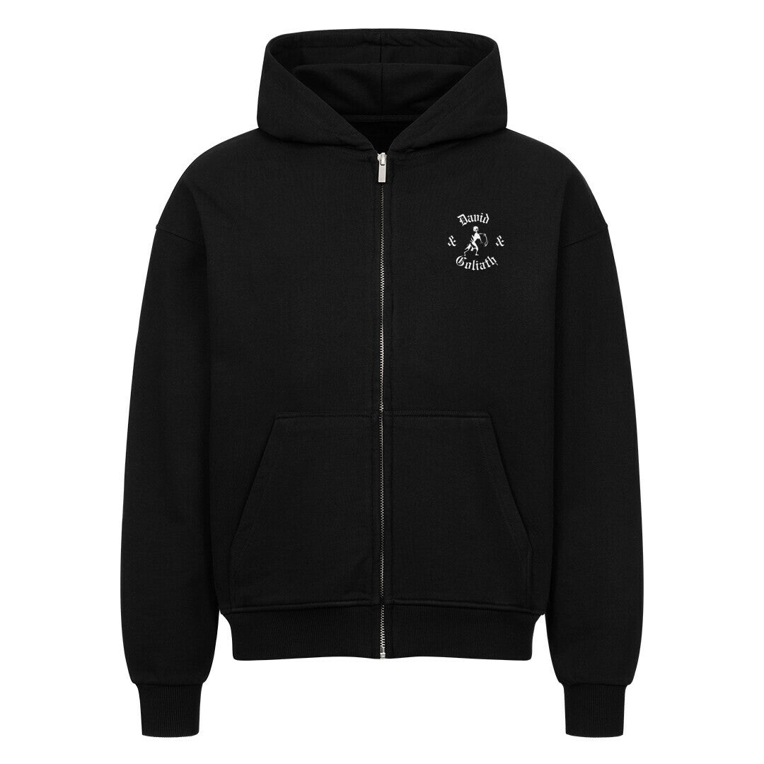 David & Goliath oversized zipper hoodie in black