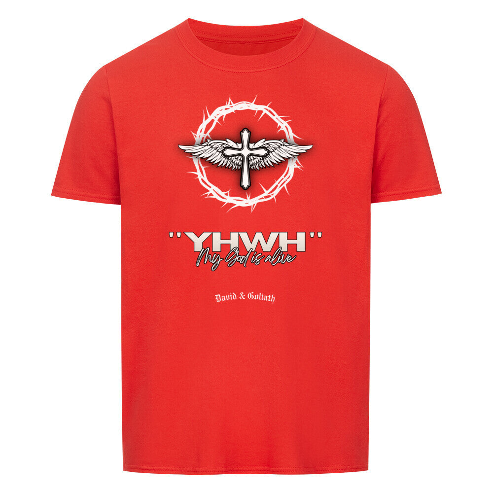 YHWH – My God Is Alive T-shirt in red